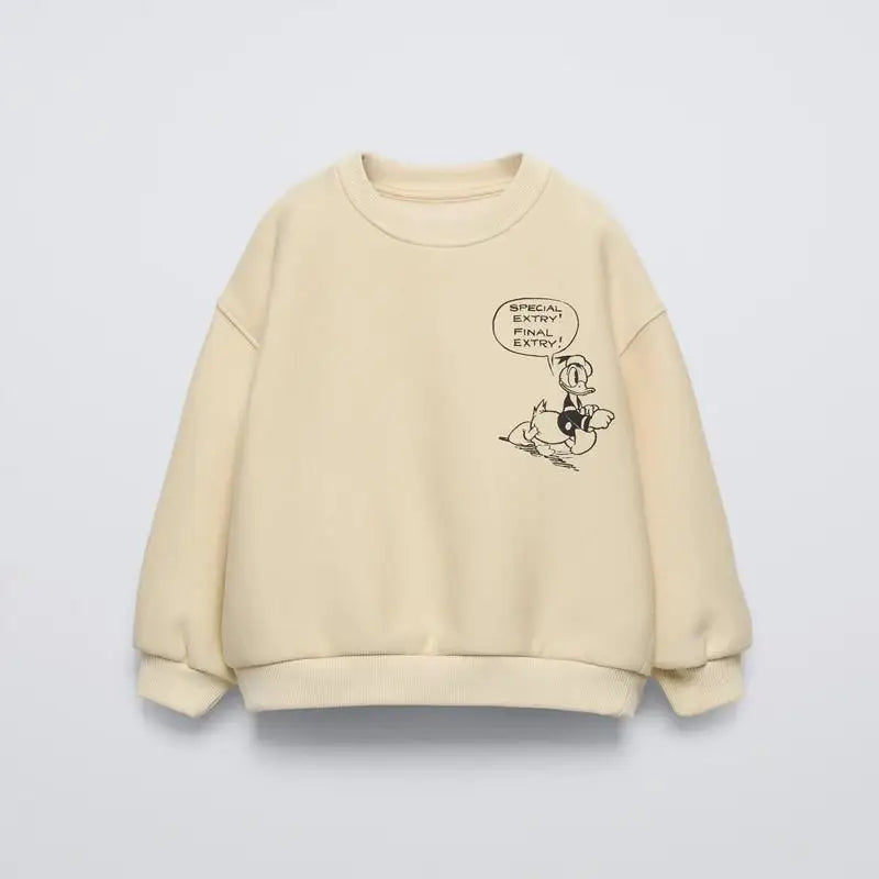 1 2 3 4 5 Year Old Children's Clothes Cartoon Sweatshirt Hoodie Autumn Long Sleeve Tops Disney Danald Duck Baby Boys Sweatshirts