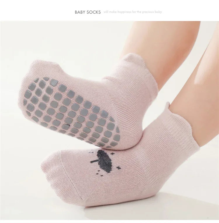 0-5Years Children's Socks For Boys Girls Cotton Casual Kids Boy Girl Floor Socks Cartoon Print Baby Sock Anti Slip Spring Autumn